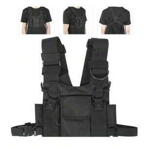 Chest Bag Tactical Adjustable Water Resistant Black NWT